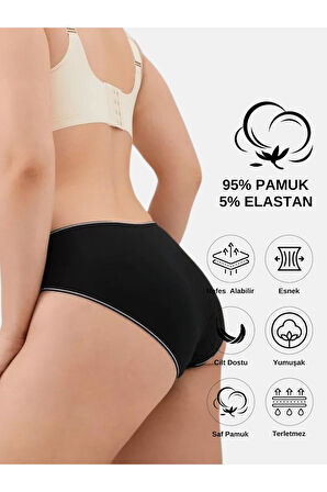 ALYA UNDERWEAR Anne Kız Kombin Pamuklu Külot - Beyaz Slip İç Çamaşırı - 5'li Paket