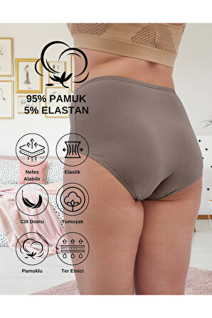 ALYA UNDERWEAR Kadın Extra Battal Külot - 5 Adet Beyaz (8XL, 9XL, 10XL)