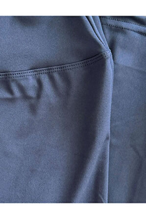 ALYA UNDERWEAR Toparlayıcı Yüksek Bel Kadın Günlük Spor Parlak Tayt ( Lacivert, 2xl )