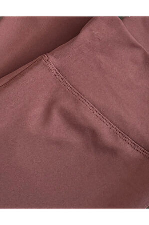 ALYA UNDERWEAR Büyük Beden Tayt Dalgıç Kumaş Yüksek Bel ( Kahverengi, 4xl)