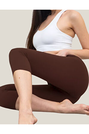 ALYA UNDERWEAR Diz Altı Kapri Tayt Yüksek Bel Likralı Parlak Dalgıç Kumaş, Antrasit (FÜME)