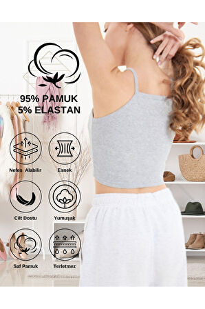 ALYA UNDERWEAR Kaşkorse Dar Yaka Askılı Crop
