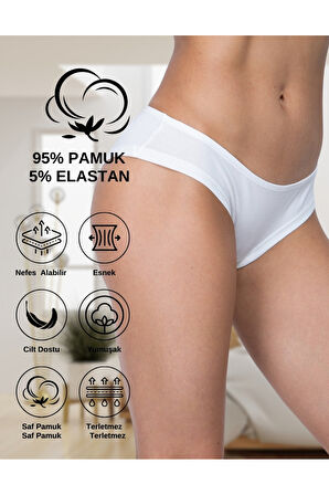 ALYA UNDERWEAR Kadın Brazilian Külot 5 Adet (TEN)
