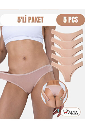 ALYA UNDERWEAR Kadın Brazilian Külot 5 Adet (TEN)