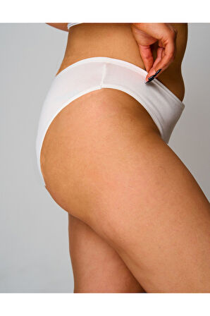 ALYA UNDERWEAR Kadın Renkli Brezilyan Kalıp Pamuklu Külotlar - Lacivert, Kırmızı, Ekru (S, M, L, XL, 2XL) - 6 Adet