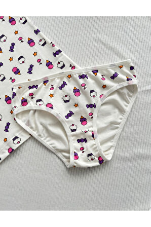 ALYA UNDERWEAR Kız Çocuk Baskılı Ip Askılı Atlet Ve Slip Takımı