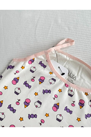 ALYA UNDERWEAR Kız Çocuk Baskılı Ip Askılı Atlet Ve Slip Takımı