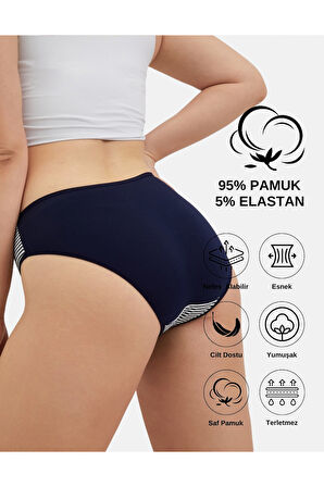 ALYA UNDERWEAR Anne Kız Kombin Pamuklu Külot - Beyaz Slip İç Çamaşırı - 5'li Paket
