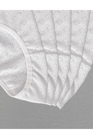 Kız Çocuk - Garson %100 Pamuklu Slip Külot - Kalp Desenli Jakar İşlemeli