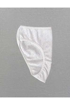 Kız Çocuk - Garson %100 Pamuklu Slip Külot - Kalp Desenli Jakar İşlemeli