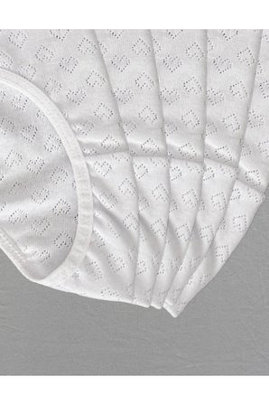 Kız Çocuk - Garson %100 Pamuklu Slip Külot - Kalp Desenli Jakar İşlemeli