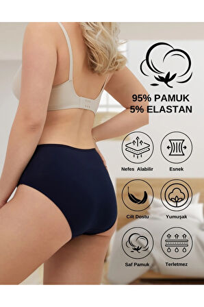 ALYA UNDERWEAR Kadın Pamuklu Hipster Külot Gri, Gül Kurusu, Lacivert, Pudra 5'li Paket