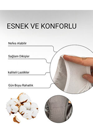 ALYA UNDERWEAR Kadın Pamuklu Bato Kesim Külot - 3 Adet Beyaz - 3'lü Paket