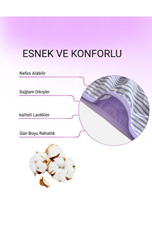 ALYA UNDERWEAR Pamuklu Kadın Külot Slip Empirme Baskılı Yüksek Bel İç Çamaşırı - 5'li Paket - Lacivert