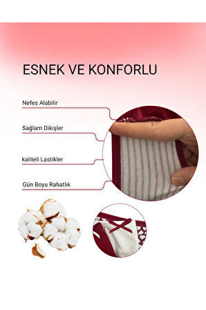ALYA UNDERWEAR Pamuklu Kadın Külot Slip Empirme Baskılı Yüksek Bel İç Çamaşırı - 5'li Paket - Lacivert