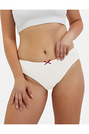 ALYA UNDERWEAR Pamuklu Kadın Külot Slip Empirme Baskılı Yüksek Bel İç Çamaşırı - 5'li Paket - Lacivert