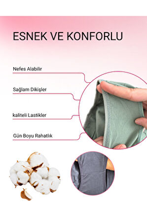 ALYA UNDERWEAR Kadın Renkli Bato  Hipster Külot (XL, 2XL, 3XL, 4XL) 7’li Paket Y15