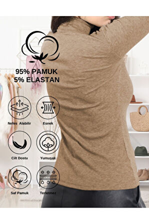 ALYA UNDERWEAR Pamuklu Kaşkorse V Yaka Body Sweatshirt, Fitilli Kumaş Likralı Bluz, Asker Yeşili Badi