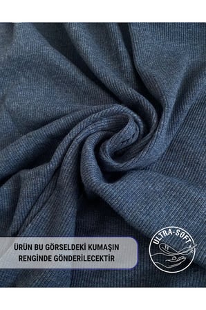 ALYA UNDERWEAR Pamuklu Kaşkorse V Yaka Body Sweatshirt, Fitilli Kumaş Likralı Bluz, Badi