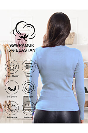 ALYA UNDERWEAR Pamuklu Kaşkorse V Yaka Body Sweatshirt, Fitilli Kumaş Likralı Bluz, Asker Yeşili Badi