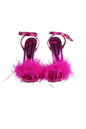 Diva Tüylü Stiletto Fuşya