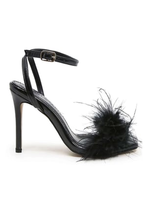 Diva Tüylü Stiletto Siyah