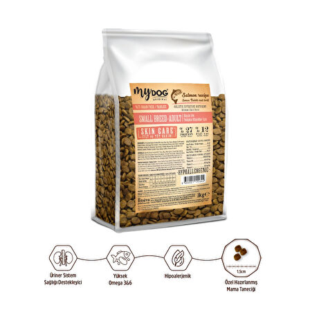 MyDog Original Az Tahıllı Somon Balıklı Büyük Taneli Büyük Irk Köpek Maması 1kg