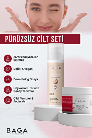 Baga Kırmızı Kil Maske & BB Krem Light İkili Set