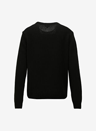 Fabrika Bisiklet Yaka Basic Jakarlı Siyah Kazak Kadın F3WL-KZK0966