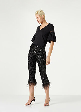 Le Twins Yüksek Bel Normal Yeşil Kadın Pantolon Savy