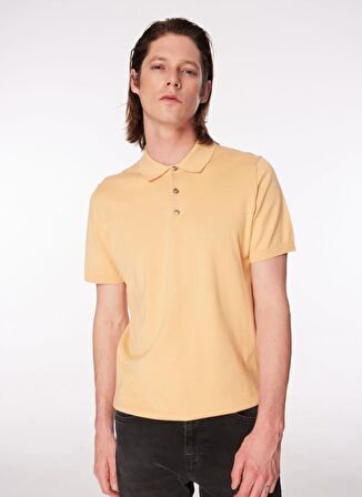 Polo Yaka Regular Fit Düz Açık Turuncu Erkek Kazak FC4SM-KZK 0896