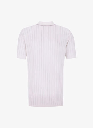 Kırık Beyaz Erkek Polo Yaka Basic Rayon Karışımlı Kazak F4SM-KZK 0713