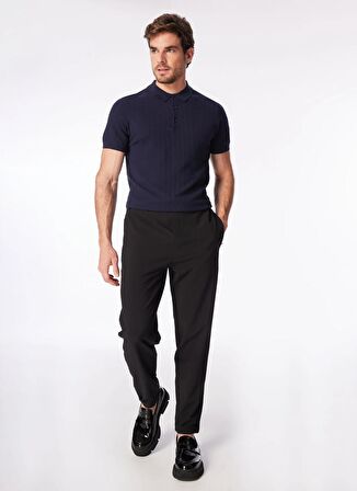 Fabrika Polo Yaka Basic Düz Lacivert Erkek Kazak F4SM-TST 0771