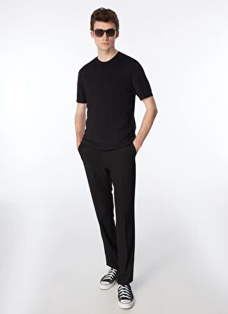 Fabrika Comfort Bisiklet Yaka Regular Fit Düz Siyah Erkek Kazak FC4SM-KZK 0415