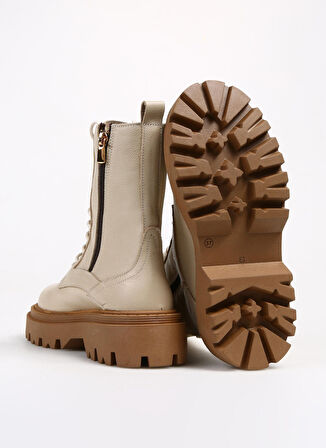 Manijero Bej Kadın Deri Bot Nora