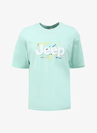 Jeep Mint Erkek Bisiklet Yaka Loose Fit Baskılı T-Shirt C4SM-TST4540