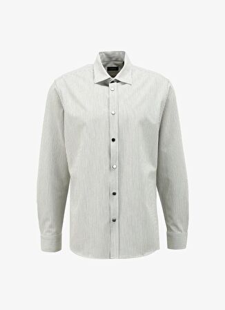 Fabrika Relaxed Gömlek Yaka Çizgili Gri Erkek Gömlek F4SM-GML 0254