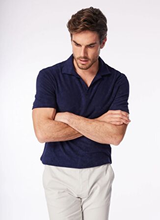 Fabrika Lacivert Erkek Basic Polo T-Shirt F4SM-TST 0981