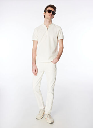 Fabrika Comfort Düz Kırık Beyaz Erkek Polo T-Shirt FC4SM-TST 0705