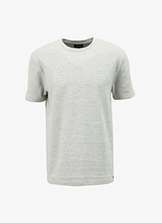 Fabrika Bisiklet Yaka Düz Gri Melanj Erkek T-Shirt F4SM-TST 0714