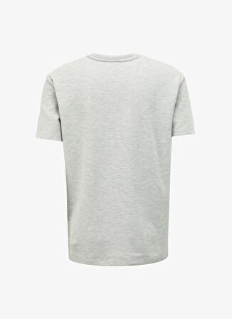 Fabrika Bisiklet Yaka Düz Gri Melanj Erkek T-Shirt F4SM-TST 0714