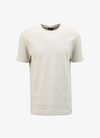 Fabrika Bisiklet Yaka Düz Bej Erkek T-Shirt F4SM-TST 0714