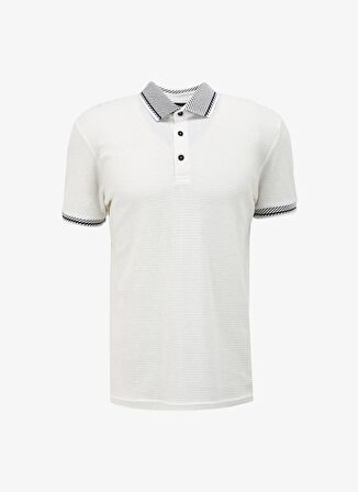 Fabrika Kırık Beyaz Erkek Basic Jakarlı Polo T-Shirt F4SM-TST 0718