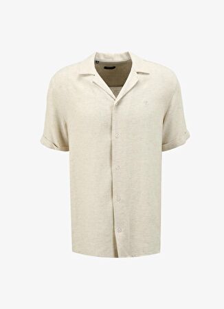 Fabrika Basic Apaş Yaka Düz Bej Erkek Gömlek F4SM-GML 0393