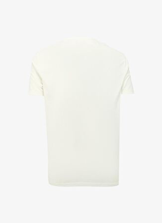 Fabrika Düğmeli Bisiklet Yaka Düz Ekru Erkek T-Shirt F4SM-TST 0717