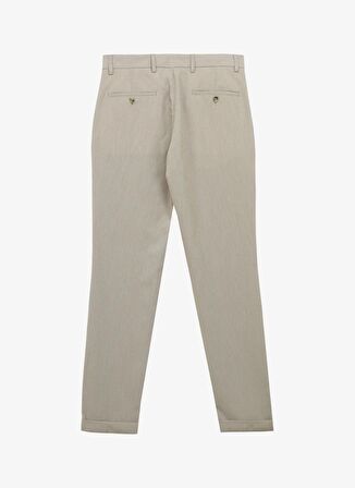 Fabrika Bağlamalı Bel Duble Paça Bej Erkek Chino Pantolon F4SM-PNT 0251