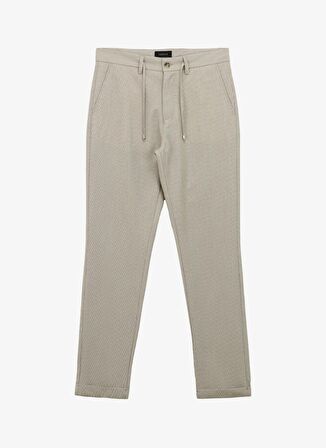 Fabrika Bağlamalı Bel Duble Paça Bej Erkek Chino Pantolon F4SM-PNT 0251