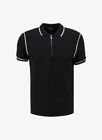 Fabrika Jakarlı Lacivert Erkek Polo T-Shirt VIDAR