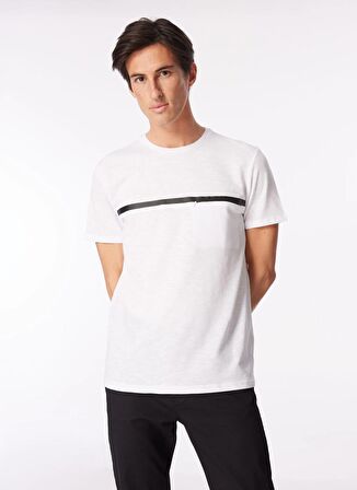 Fabrika Bisiklet Yaka Baskılı Beyaz Erkek T-Shirt F4SM-TST 0941