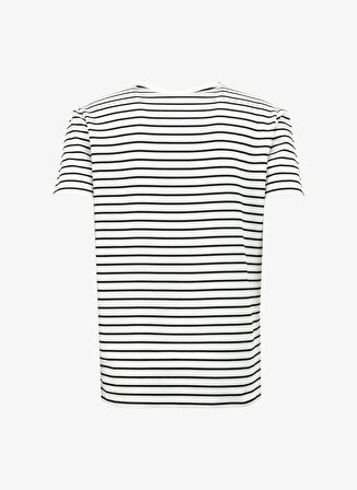 Fabrika Bisiklet Yaka Çizgili Beyaz Erkek T-Shirt F4SM-TST 0259